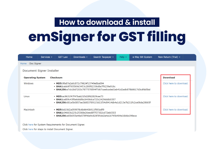 Easy Steps to Download and Install emSigner for GST Filings