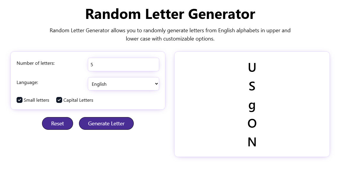 Random Letter Generator 
