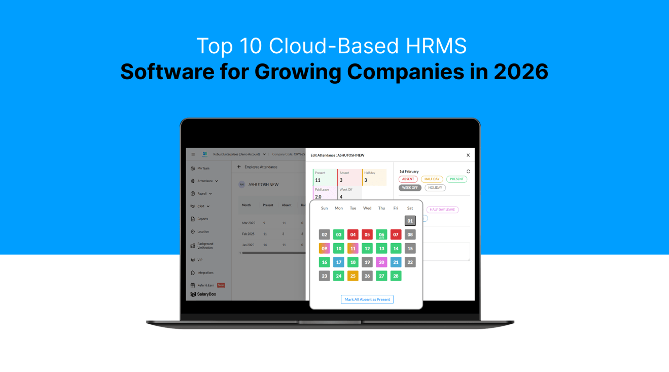Top 10 Cloud-Based HRMS Software for Growing Companies in 2026 - SalaryBox